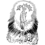 Статуя леди Холли с ангелами векторное изображение